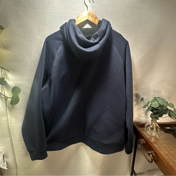 32 Degrees Men's Dark Blue Sherpa-Lined Full Zip-Up Hoodie Jacket XL - Picture 2 of 11